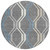 8' Gray Blue And Ivory Round Geometric Washable Indoor Outdoor Area Rug