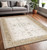 5' X 8' Cream Black And Tan Medallion Area Rug 5' X 8' Cream Black And Tan Medallion Area Rug