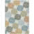 8' X 10' Pacific Blue Ivory And Copper Quatrefoil Washable Indoor Outdoor Area Rug