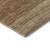 8' Terra Cotta Gray And Beige Striped Washable Round Rug With UV Protection