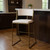 30" Beige And Antiqued Brass Steel Low Back Bar Height Bar Chair 30" Beige And Antiqued Brass Steel Low Back Bar Height Bar Chair