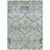 5' X 8' Artichoke Green Denim Blue And Silver Floral Washable Indoor Outdoor Area Rug