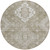 8' Taupe Beige And Ivory Round Medallion Washable Indoor Outdoor Area Rug