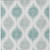 9' X 12' Aqua Teal Blue And Ivory Ikat Washable Indoor Outdoor Area Rug