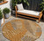 8' Orange Beige And Gray Round Floral Washable Indoor Outdoor Area Rug 8' Orange Beige And Gray Round Floral Washable Indoor Outdoor Area Rug