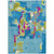 9' X 12' Aqua Green And Pink Abstract Washable Indoor Outdoor Area Rug 9' X 12' Aqua Green And Pink Abstract Washable Indoor Outdoor Area Rug