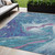 5' X 8' Teal Blue Purple And Pink Abstract Washable Indoor Outdoor Area Rug 5' X 8' Teal Blue Purple And Pink Abstract Washable Indoor Outdoor Area Rug