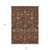 8' X 10' Brown Tan And Red Floral Washable Indoor Outdoor Area Rug