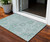 3' X 5' Teal Blue And Gray Damask Washable Indoor Outdoor Area Rug 3' X 5' Teal Blue And Gray Damask Washable Indoor Outdoor Area Rug