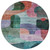 8' Green Purple And Blue Round Abstract Washable Indoor Outdoor Area Rug