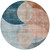 8' Rust Beige And Teal Blue Round Geometric Washable Indoor Outdoor Area Rug 8' Rust Beige And Teal Blue Round Geometric Washable Indoor Outdoor Area Rug
