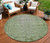 8' Fern Green Round Oriental Washable Indoor Outdoor Area Rug
