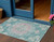 3' X 5' Teal Blue Floral Medallion Washable Indoor Outdoor Area Rug