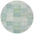8' Blue Round Geometric Washable Indoor Outdoor Area Rug