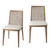 Set Of Two Cream And Brown Upholstered Fabric Cross Back Side Chairs Set Of Two Cream And Brown Upholstered Fabric Cross Back Side Chairs