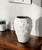 14" White Abstract Cylinder Ceramic Table Vase 14" White Abstract Cylinder Ceramic Table Vase