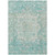 3' X 5' Teal Blue And Ivory Floral Medallion Washable Indoor Outdoor Area Rug 3' X 5' Teal Blue And Ivory Floral Medallion Washable Indoor Outdoor Area Rug