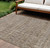 10' X 14' Brown And Beige Striped Washable Indoor Outdoor Area Rug 10' X 14' Brown And Beige Striped Washable Indoor Outdoor Area Rug