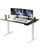 Adjustable Black and White Wood and Stainless Steel Rolling Computer Desk Adjustable Black and White Wood and Stainless Steel Rolling Computer Desk