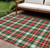 8' X 10' Emerald Red And White Plaid Washable Indoor Outdoor Area Rug 8' X 10' Emerald Red And White Plaid Washable Indoor Outdoor Area Rug