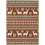 9' X 12' Fern Green Red And Ivory Deer Washable Indoor Outdoor Area Rug