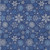 10' X 14' Navy Blue Ivory And Sky Blue Snowflake Washable Indoor Outdoor Area Rug