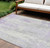 8' X 10' Lavender And Ivory Abstract Washable Indoor Outdoor Area Rug