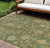 8' X 10' Fern Green And Gold Floral Washable Indoor Outdoor Area Rug 8' X 10' Fern Green And Gold Floral Washable Indoor Outdoor Area Rug