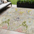 5' X 8' Beige Gold And Fern Green Floral Washable Indoor Outdoor Area Rug 5' X 8' Beige Gold And Fern Green Floral Washable Indoor Outdoor Area Rug