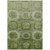 9' X 12' Artichoke Green And Beige Medallion Washable Indoor Outdoor Area Rug