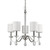 Silver Candle Style Five Light Metal and Crystals Dimmable Chandelier With White Shades Silver Candle Style Five Light Metal and Crystals Dimmable Chandelier With White Shades