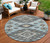 8' Teal Blue And Charcoal Round Tribal Washable Indoor Outdoor Area Rug 8' Teal Blue And Charcoal Round Tribal Washable Indoor Outdoor Area Rug