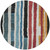 8' Black Denim Blue And Merlot Round Striped Washable Indoor Outdoor Area Rug