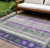 10' X 14' Green And Purple Striped Washable Indoor Outdoor Area Rug 10' X 14' Green And Purple Striped Washable Indoor Outdoor Area Rug