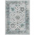 3' X 5' Teal Blue And Gray Floral Washable Indoor Outdoor Area Rug
