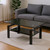 39" Black Glass and Steel Coffee Table 39" Black Glass and Steel Coffee Table