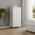 18" White Fabric Wood and Metal Four Drawer Lingerie Chest 18" White Fabric Wood and Metal Four Drawer Lingerie Chest