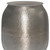21" Silver Distressed Iron Round Drum End Table And Trunk Storage