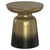 18" Gold and Black Iron Round Pedestal End Table