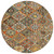 8' Gold And Orange Round Patchwork Washable Indoor Outdoor Area Rug 8' Gold And Orange Round Patchwork Washable Indoor Outdoor Area Rug