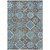 10' X 14' Teal Blue And Ivory Patchwork Washable Indoor Outdoor Area Rug