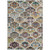 8' X 10' Beige Teal Blue And Copper Quatrefoil Washable Indoor Outdoor Area Rug