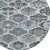 8' Blue And Ivory Round Quatrefoil Washable Indoor Outdoor Area Rug