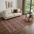 5' X 8' Burnt Sienna And Ivory Tribal Distressed Washable Area Rug With UV Protection