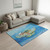 9' X 12' Pacific Blue Emerald And Beige Nautical Washable Area Rug With UV Protection 9' X 12' Pacific Blue Emerald And Beige Nautical Washable Area Rug With UV Protection