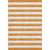 9' X 12' Orange And Ivory Striped Washable Area Rug With UV Protection 9' X 12' Orange And Ivory Striped Washable Area Rug With UV Protection