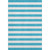 5' X 8' Teal And Ivory Striped Washable Area Rug With UV Protection