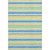 9' X 12' Yellow And Blue Striped Washable Area Rug With UV Protection