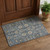 3' X 5' Navy Blue Beige And Charcoal Oriental Washable Area Rug With UV Protection 3' X 5' Navy Blue Beige And Charcoal Oriental Washable Area Rug With UV Protection