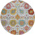8' Ivory Gold And Pink Round Damask Washable Indoor Outdoor Area Rug 8' Ivory Gold And Pink Round Damask Washable Indoor Outdoor Area Rug